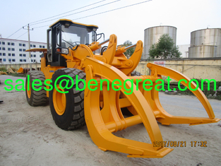 Китай 10 ton 12ton load capacity log loader 10ton/12ton wheel loader with grapples attachments поставщик