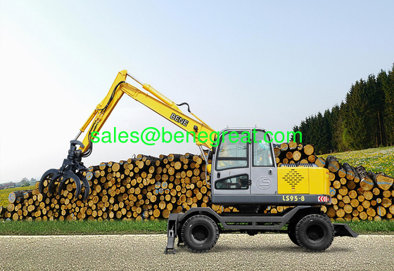 small wheel excavator with 0.23cbm bucket log grapple for sugarcane loading поставщик