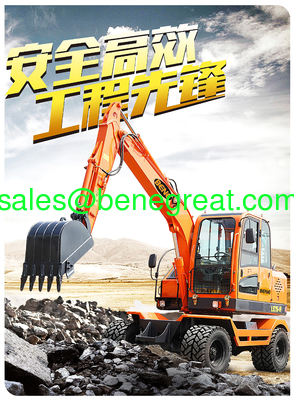 Chinese 6ton mini wheel excavator with hydraulic pump 6 ton wheel excavator with grapple attachment поставщик
