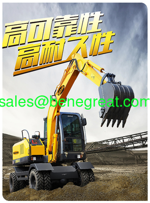 Chinese 6ton mini wheel excavator with hydraulic pump 6 ton wheel excavator with grapple attachment поставщик