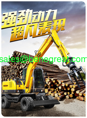 Chinese 6ton mini wheel excavator with hydraulic pump 6 ton wheel excavator with grapple attachment поставщик