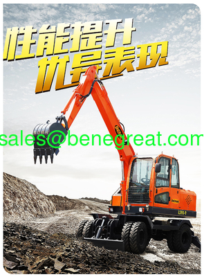 Chinese 6ton mini wheel excavator with hydraulic pump 6 ton wheel excavator with grapple attachment поставщик